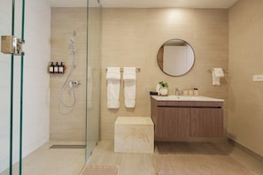 Douche, séchoir à cheveux
