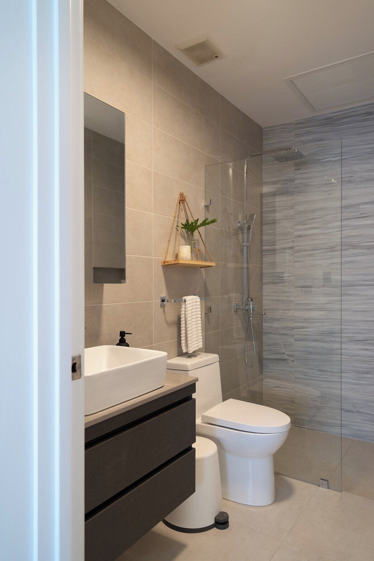 Shower, hair dryer