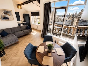 City Apartment, Balcony, City View | Living area