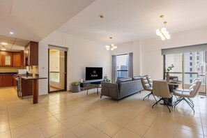TV - Livbnb – Bright 1BR with Marina & City Views (Dubai)