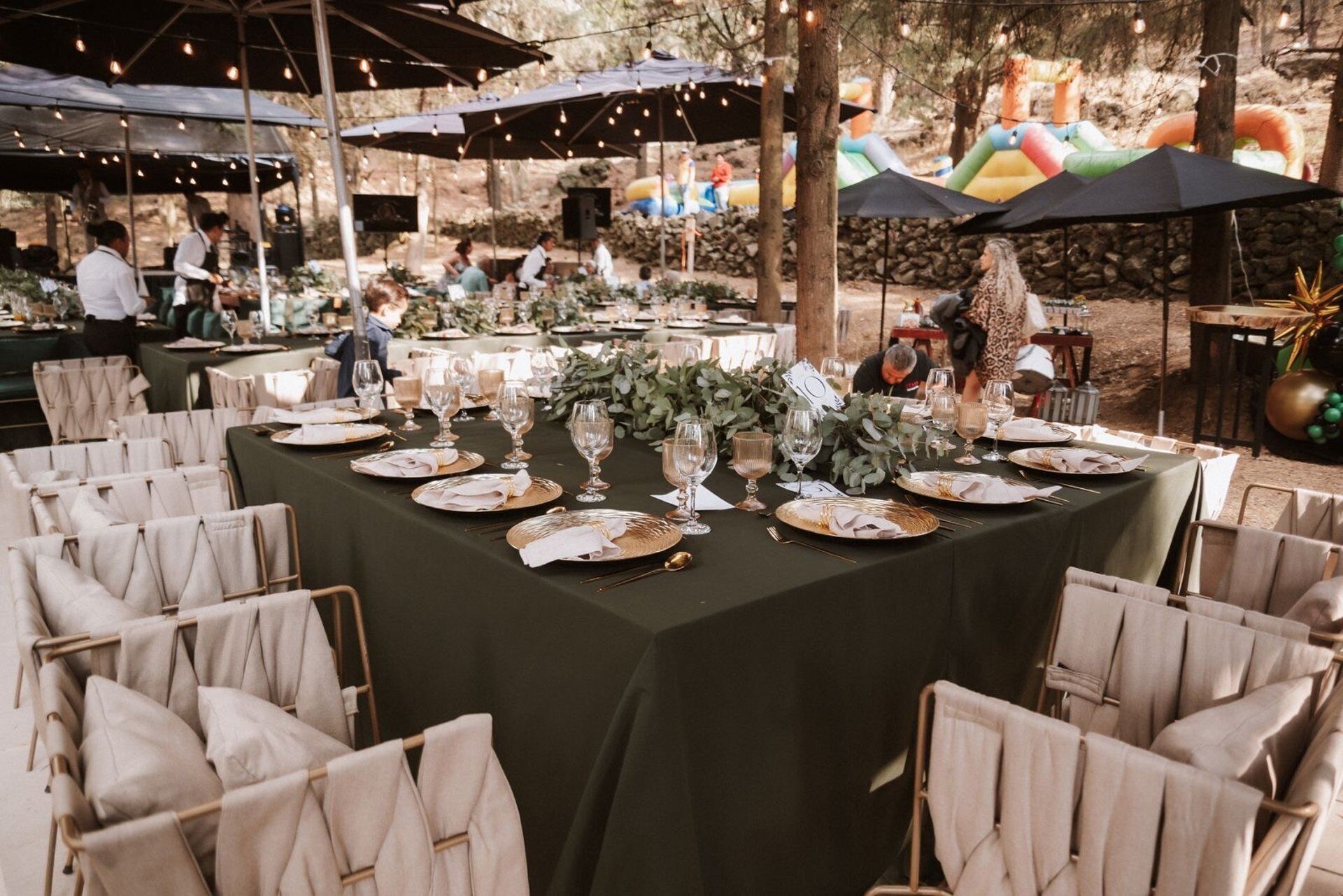 Outdoor banquet area