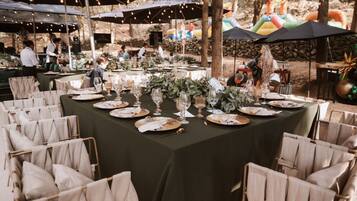 Outdoor banquet area