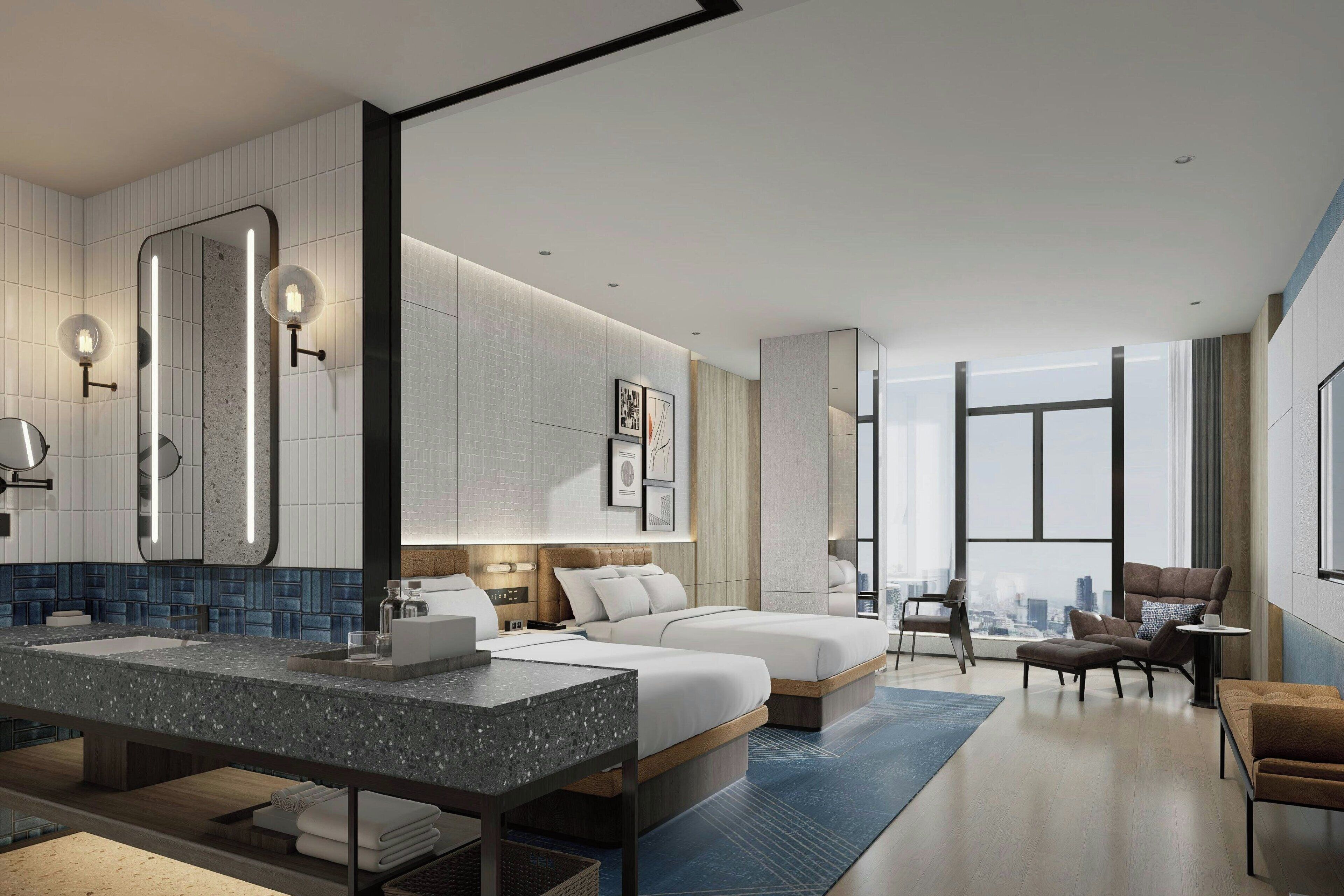 Chambre Premium, 2 lits doubles, vue ville