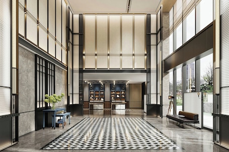 Lobby lounge. Four Points By Sheraton Wuhan Optics Valley Convention And Exhibition Center