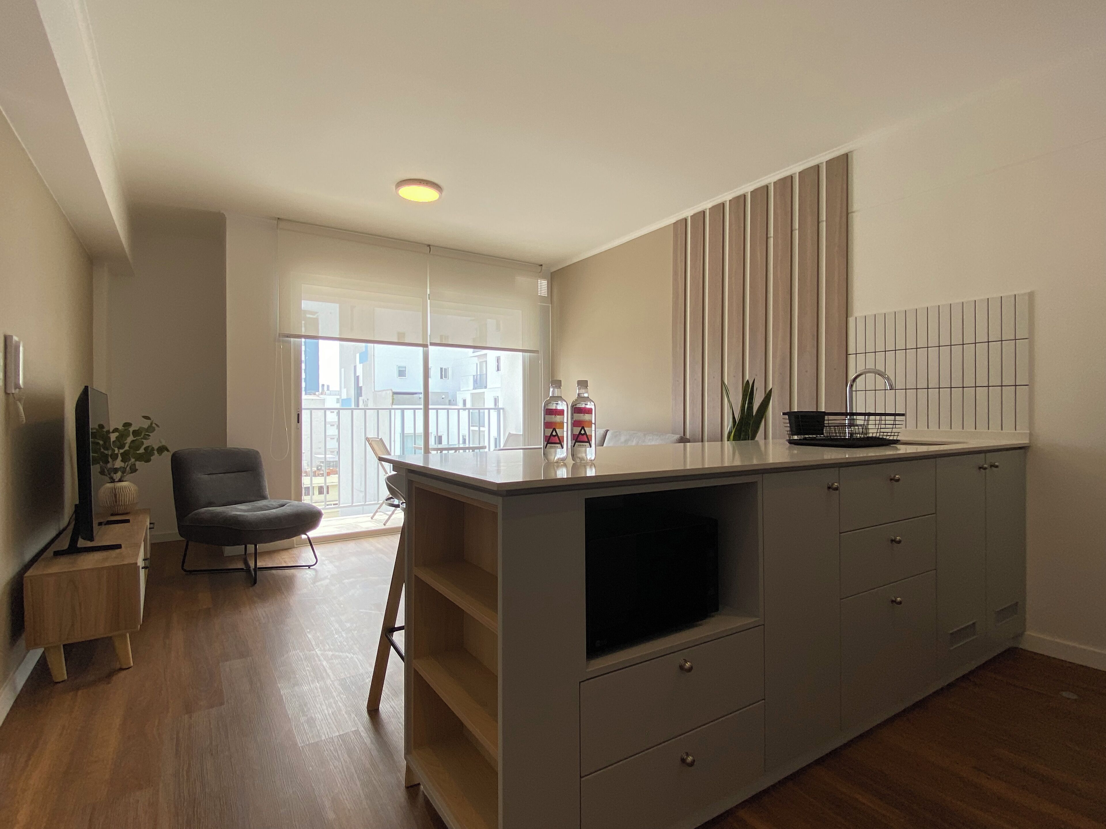 Apartment (708 B) | Living room | 43-inch Smart TV with digital channels, heated floors