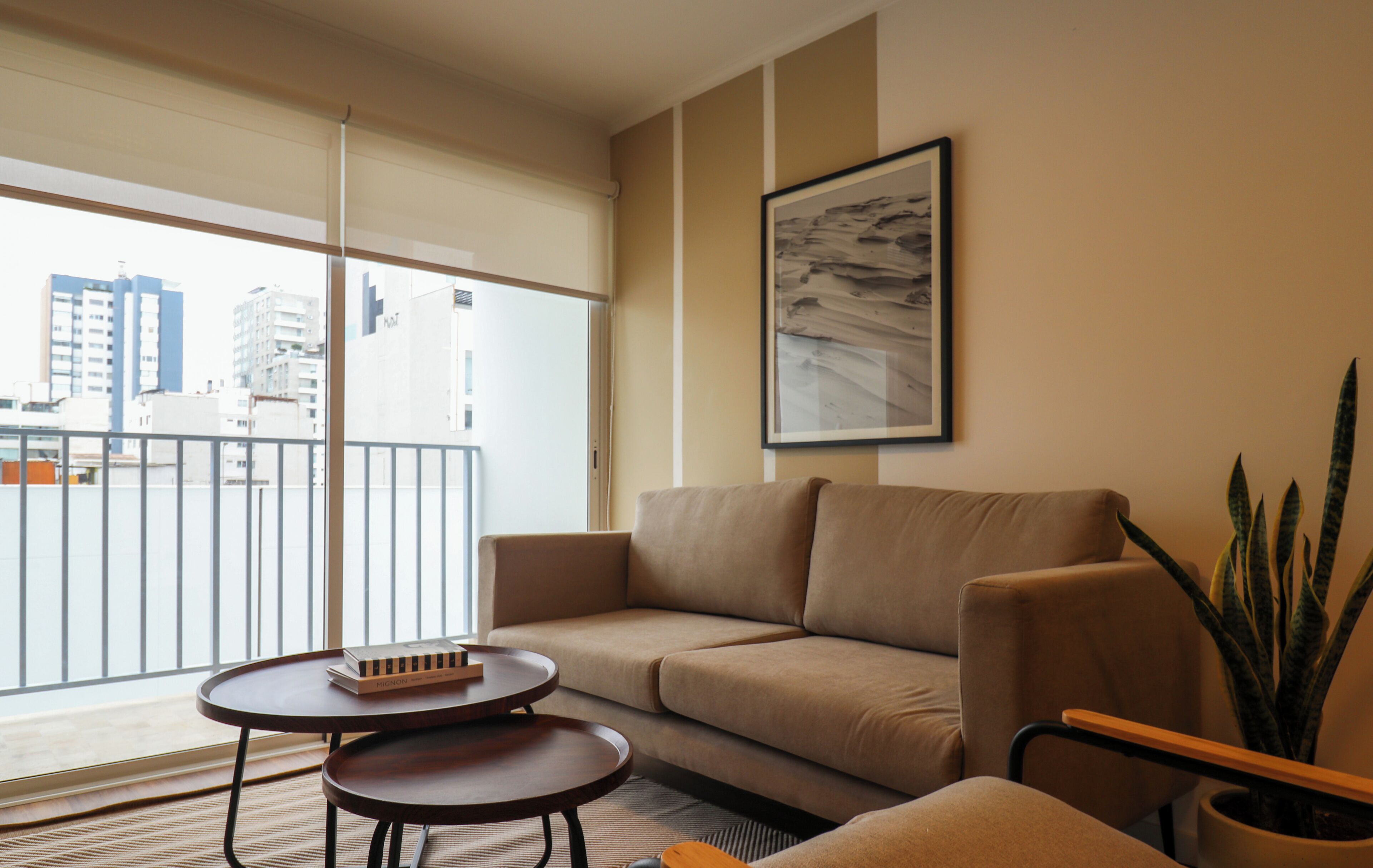Deluxe Apartment, 2 Bedrooms, Balcony | Living room | 43-inch Smart TV with digital channels, heated floors
