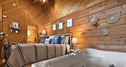 View Location Studio Log Cabin Hot Tub Fireplace