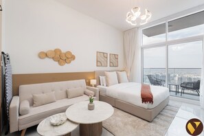 Luxury Studio, Balcony, City View | Living area - Vogue | Skyz by Danube near Dubai Miracle Garden (Dubai)