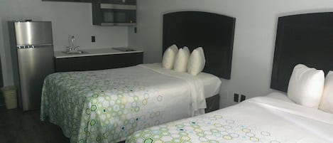Studio, 2 Double Beds, Kitchenette (Smoke Free) | Desk, laptop workspace, blackout drapes, WiFi (free)