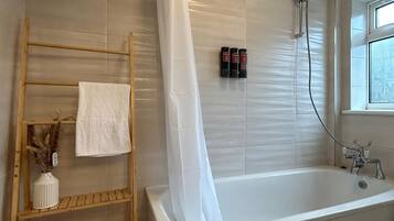 Hair dryer, towels