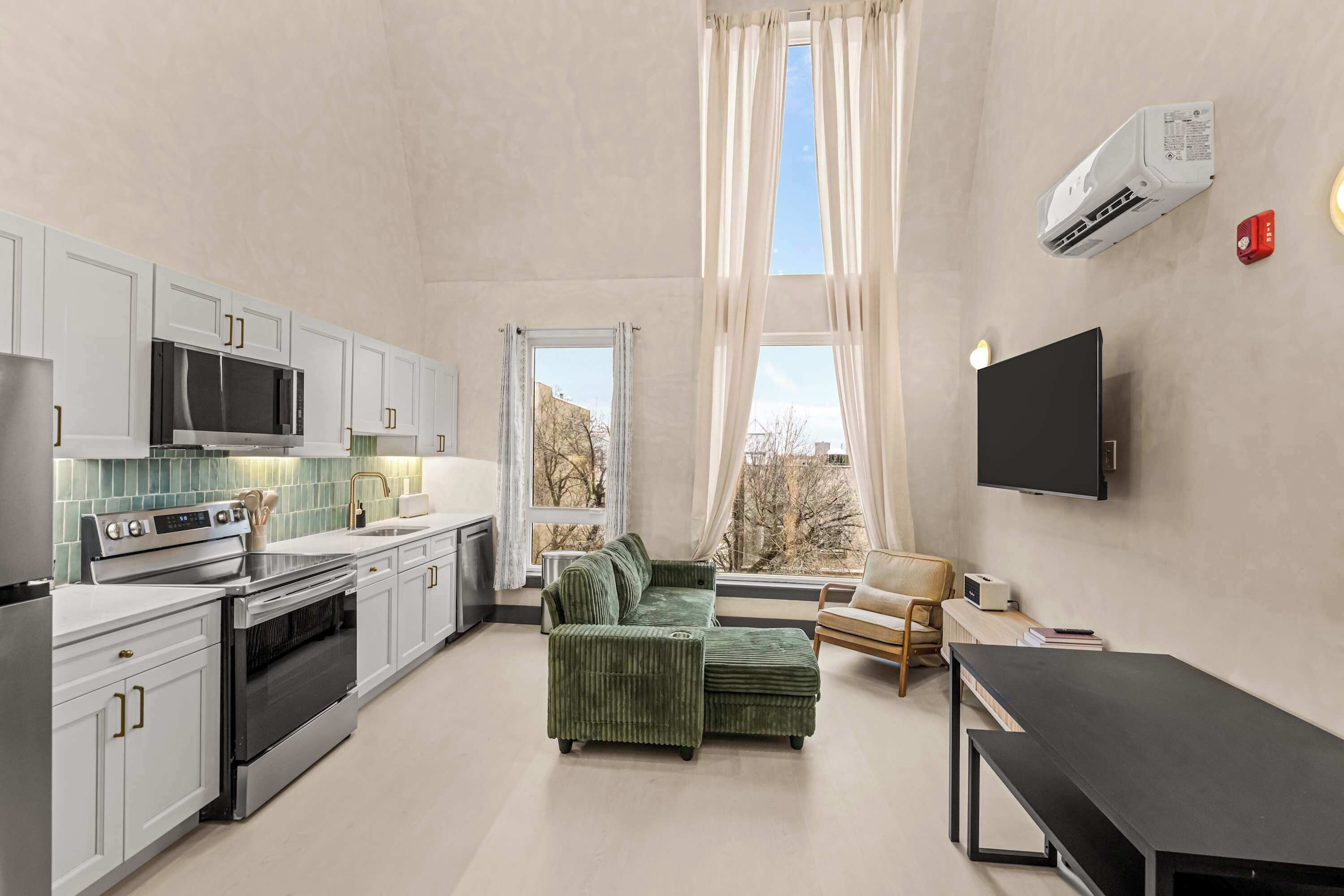 Fridge, microwave, coffee/tea maker