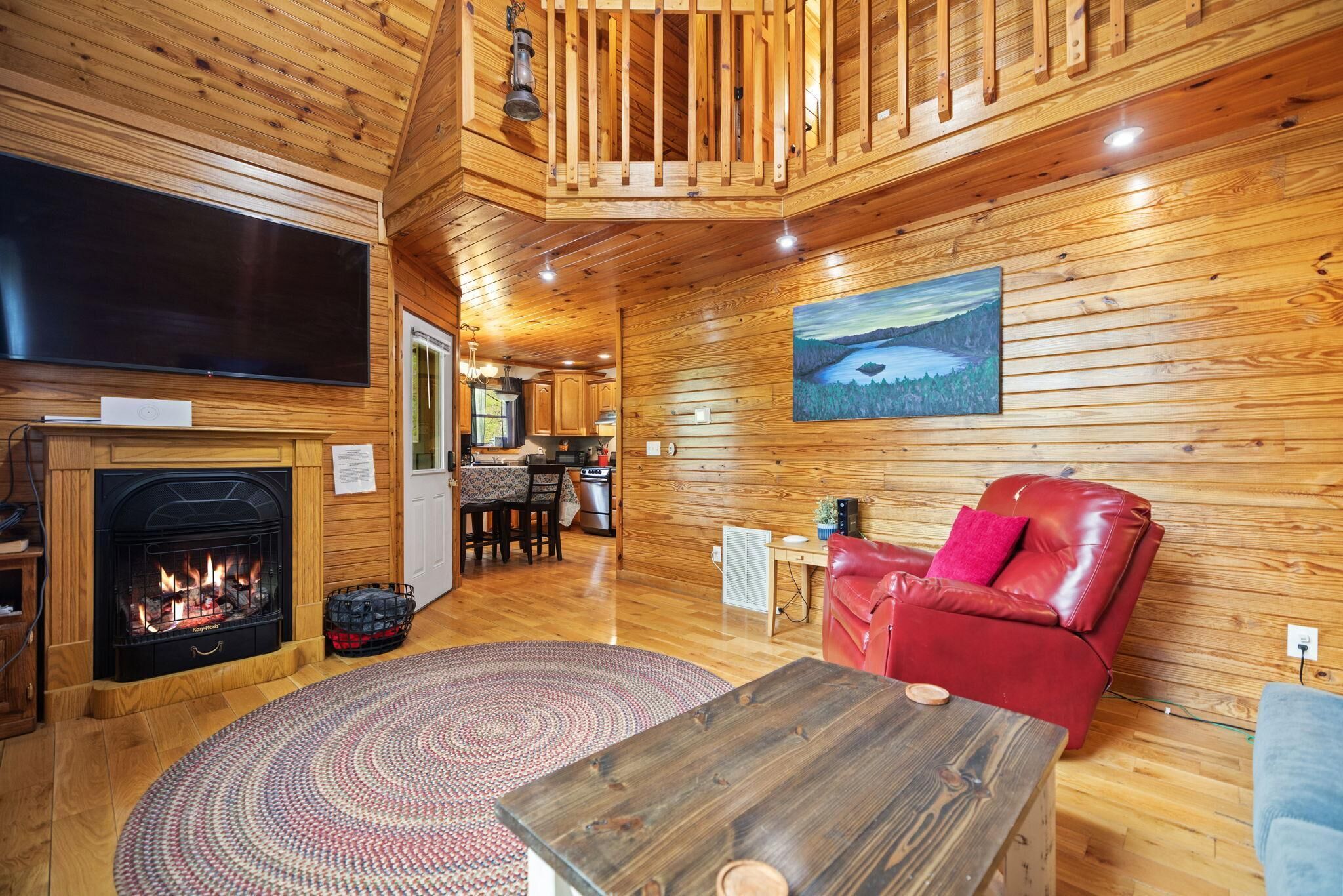 Smart TV, fireplace