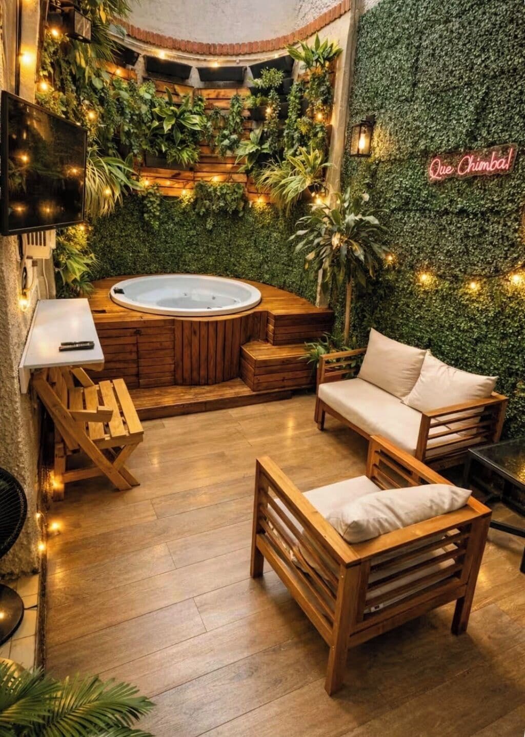 Indoor spa tub
