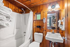 Hair dryer, towels, soap, toilet paper - Cozy Queen Retreat | Hotel Stay (Hendersonville)