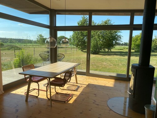 Design wooden house with panoramic field view in Märkische Schweiz! Peace&Design&Nature