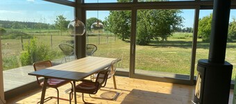 Design wooden house with panoramic field view in Märkische Schweiz! Peace&Design&Nature