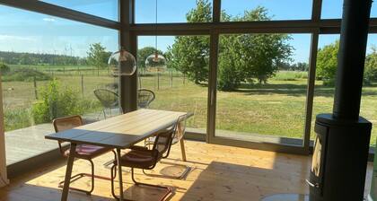 Design wooden house with panoramic field view in Märkische Schweiz! Peace&Design&Nature