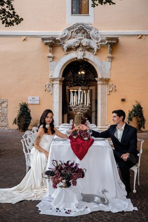 Outdoor banquet area