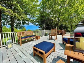 Terrace/patio - Home on the Range / Luxury Cabin on Beech Mtn Golf Course / Hot Tub / Sleeps 13 (Beech Mountain)
