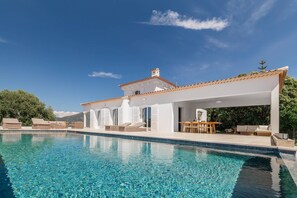 Outdoor pool, a heated pool - DAVIA - 5 bedrooms, 1 flat, panoramic sea view, swimming poo (PORTICCIO)