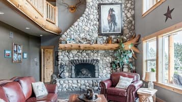 Smart TV, fireplace, video games