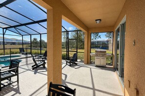Terrace/patio - Villa Resort 7BR: Theater, Heated Pool/Spa, Arcade (Davenport)