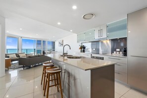 Fridge, microwave, oven, stovetop - Providence Oceanview Retreat with Pool & Spa (Caloundra Region)