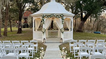 Outdoor banquet area