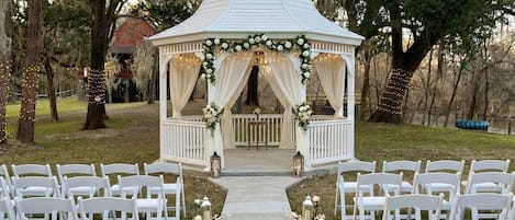 Outdoor banquet area