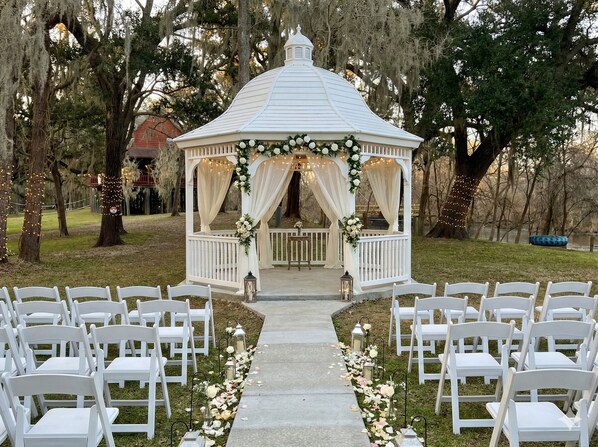Outdoor banquet area
