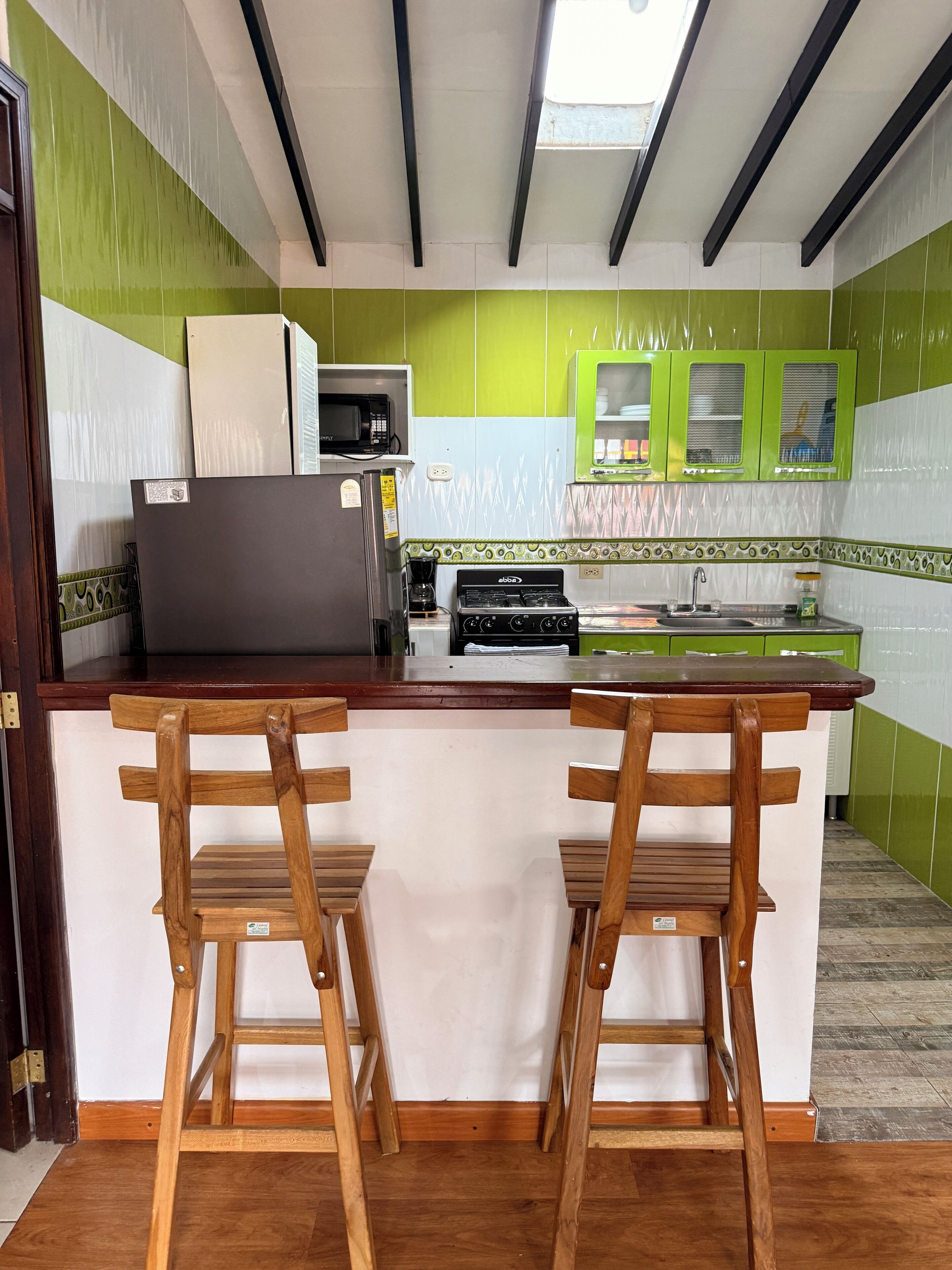 Microondas, horno y placa de cocina