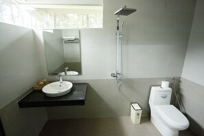 Dusche, Haartrockner, Bidet, Handtücher