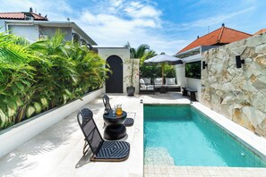 Outdoor pool - 1BR Private Pool Villa in Batu Bolong • Walk to Cafés (Badung)