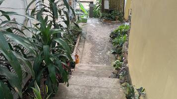 Felles sovesal – basic, lanai, elveutsikt | Overnattingsstedets uteområder