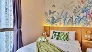 Apartemen, 3 kamar tidur, pemandangan kota | Meja kerja, setrika/meja setrika, dan Wi-Fi gratis