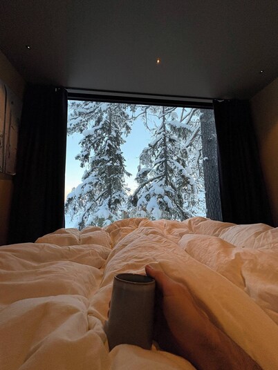 Unique, modern cabin designed by Snøhetta, located at Blefjell
