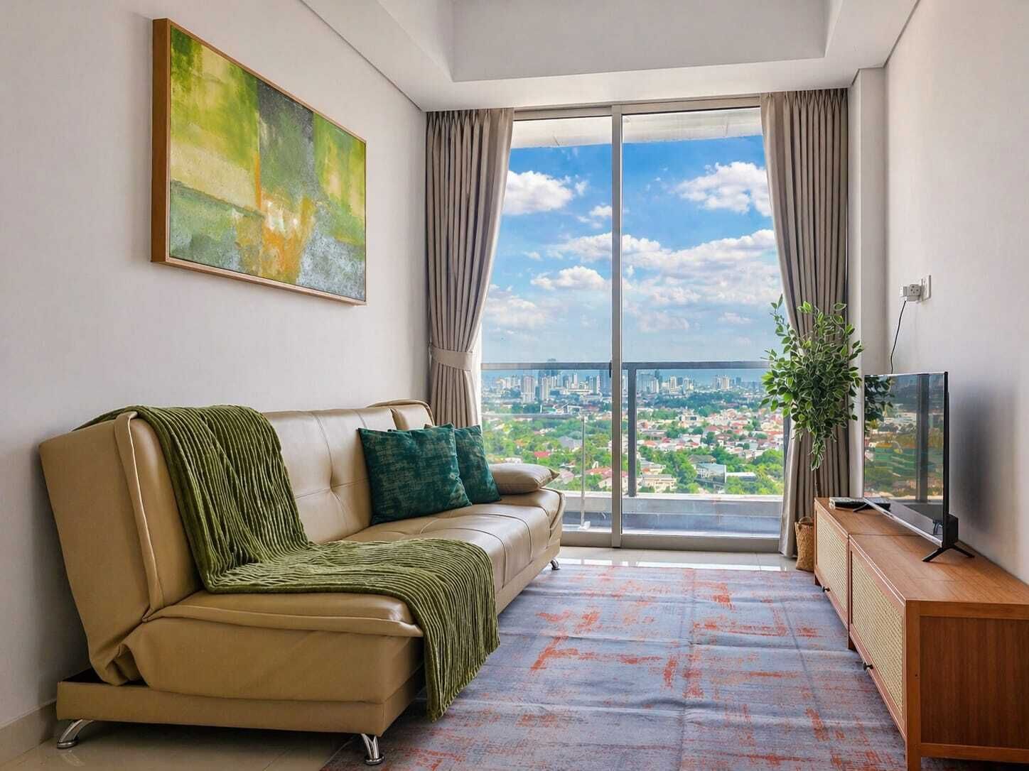 公寓, 3 间卧室, 城市景观 | 客厅