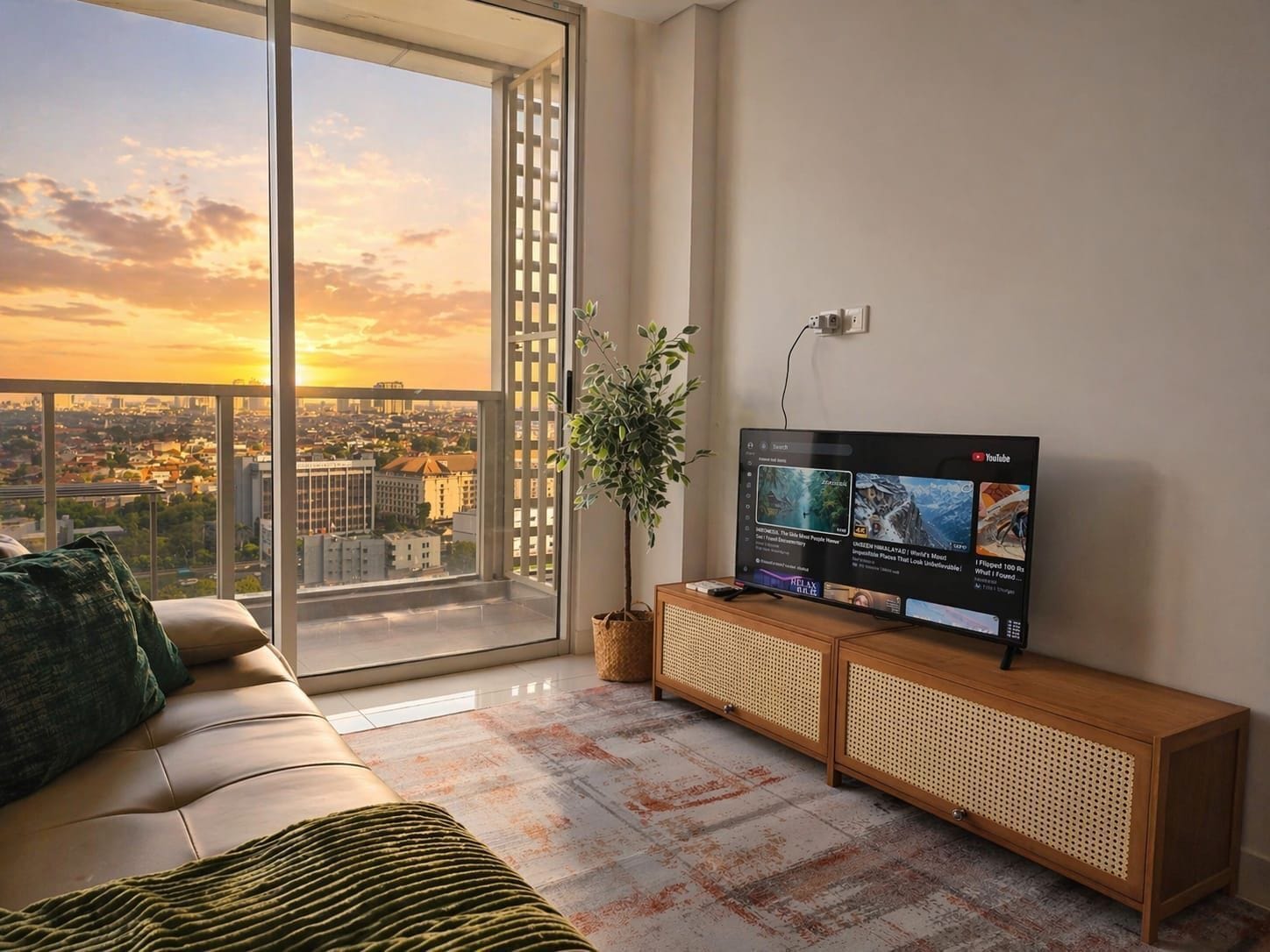 Apartemen, 3 kamar tidur, pemandangan kota | Area keluarga | Smart TV 43-inci dengan saluran TV kabel