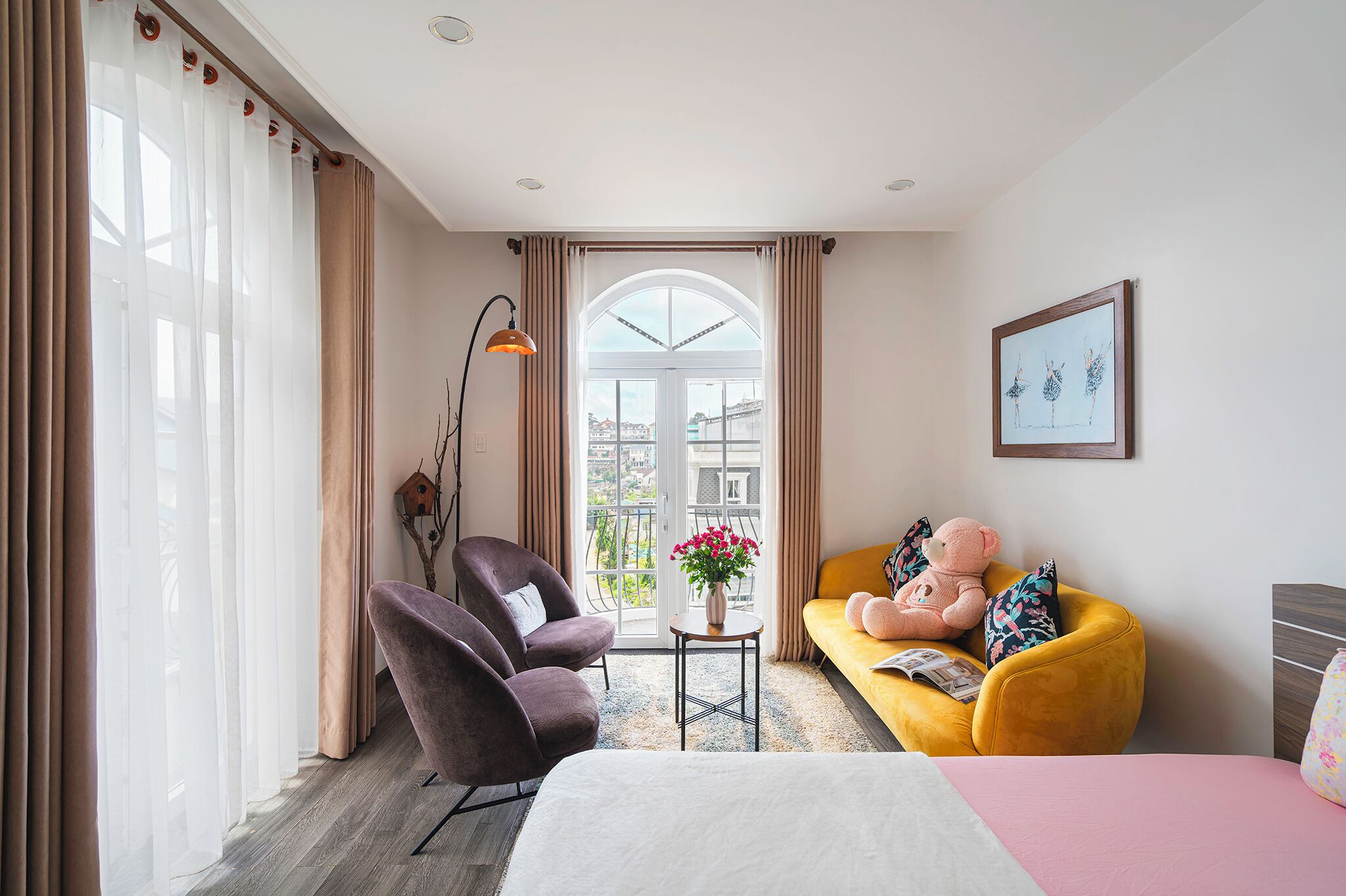 Chambre Quadruple Deluxe, balcon, vue jardin