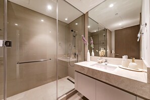 Bathroom - Burj View Stylish 3BR with Maids Room (Dubai)