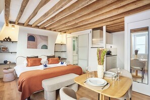 Desk, iron/ironing board, Internet, bed sheets - Suite Louvre Museum -  Rue Saint Honore (Paris)