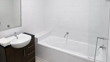 Hair dryer, towels, toilet paper