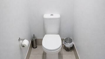 Hair dryer, towels, toilet paper