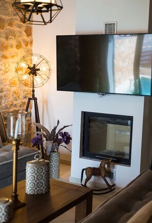 Living area - Beautiful sea views, Close to Beautiful Beaches of South Crete (Rethymno)