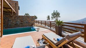 Terrace/patio - Beautiful sea Views, Close to Clear Water Southern Beaches (Rethymno)