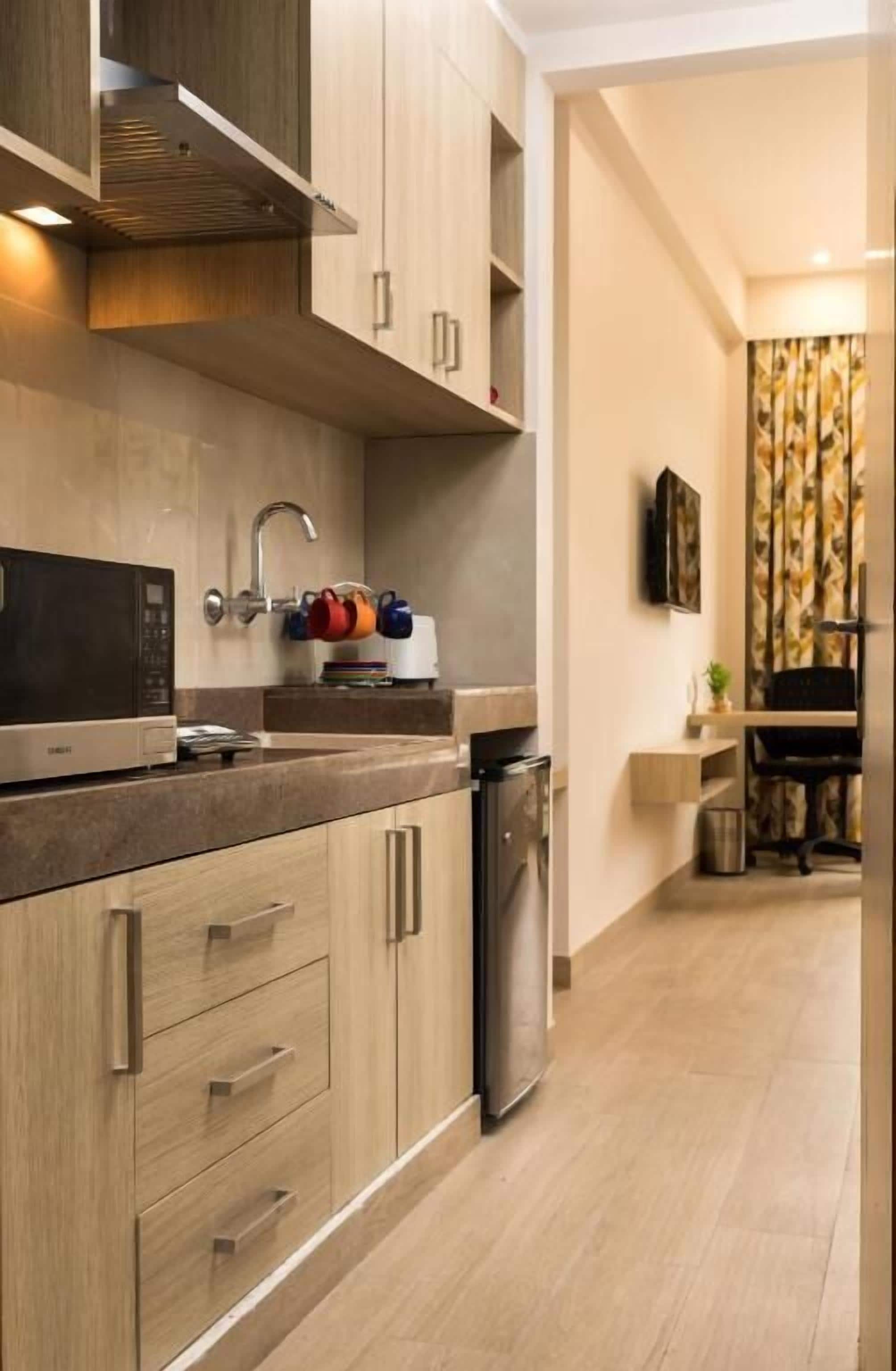 Familie suite, uitzicht op de stad | Privékeuken