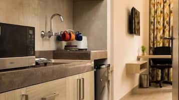 Familie suite, uitzicht op de stad | Privékeuken