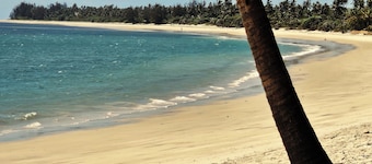 Comfortable beach villa, located directly by the sea, tropical garden