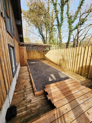 Terrace/patio - Pool and spa villa by the lake (Sanguinet)