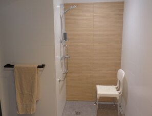Ducha, secador de pelo y toallas